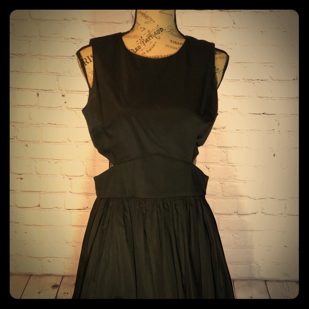 French Connection fit and flare cutout dress.